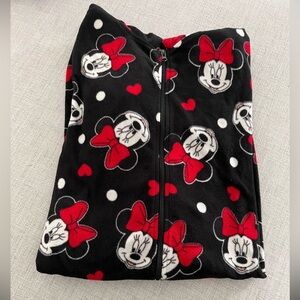 Disney Minnie Mouse Kids Lg Footie Pajama with Mouse Ears Hood